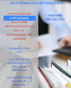 Plazas de Auxiliares de Administración de la Comunidad de Madrid
